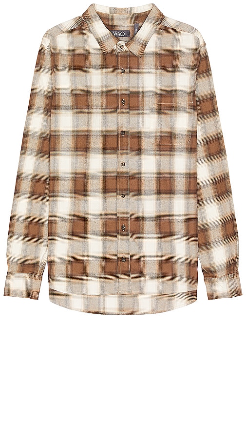 Wao The Flannel Shirt In Brown & Cream