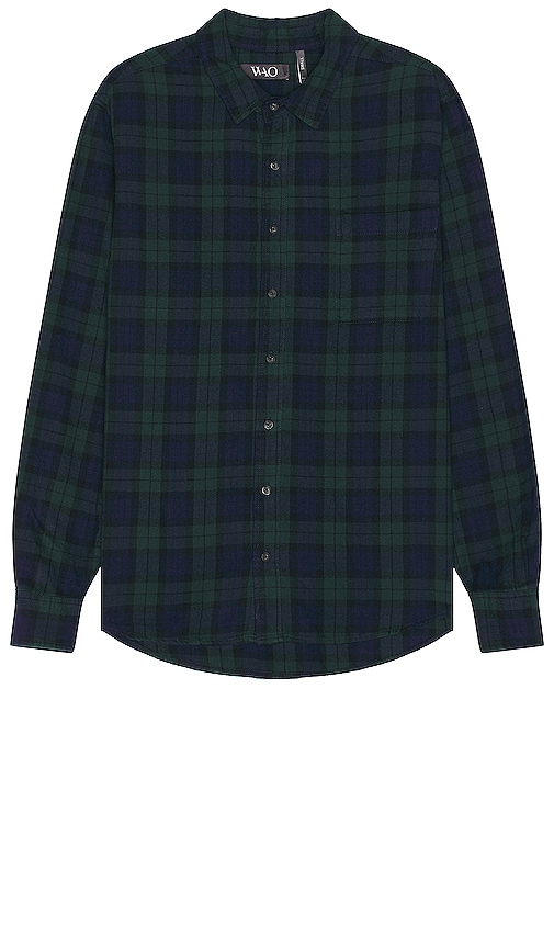 Wao The Flannel Shirt In Navy & Green