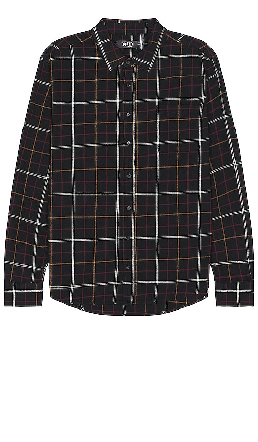 Wao The Flannel Shirt In Black & Burgundy