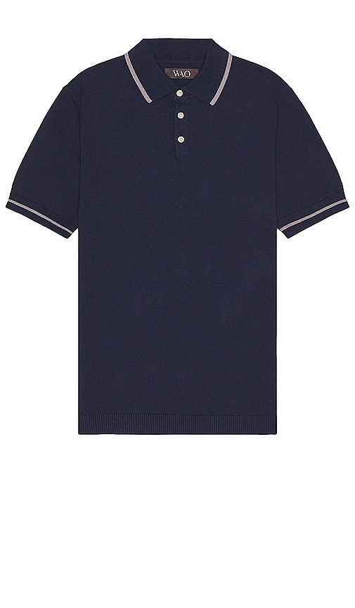 Shop Wao Everyday Luxe Polo In 藏青色