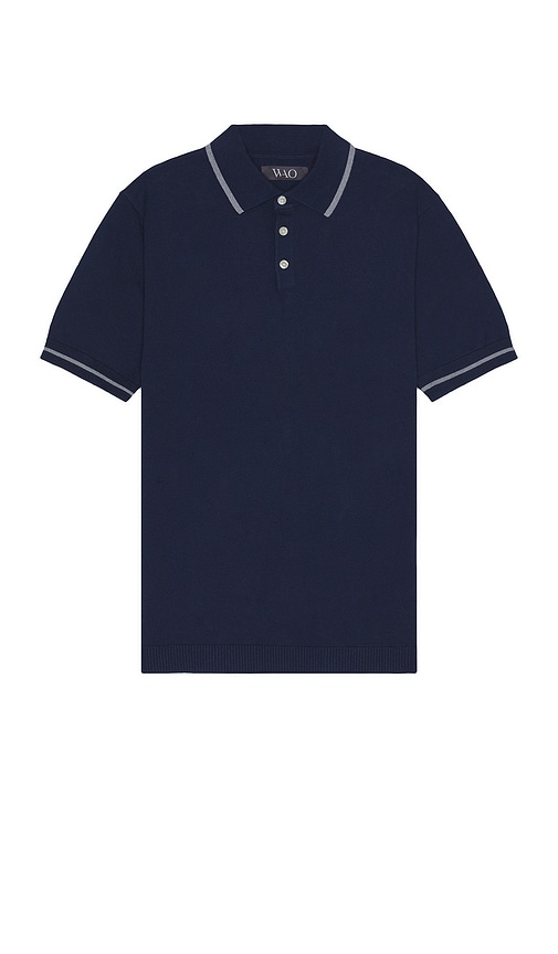 Shop Wao Everyday Luxe Polo In 藏青色