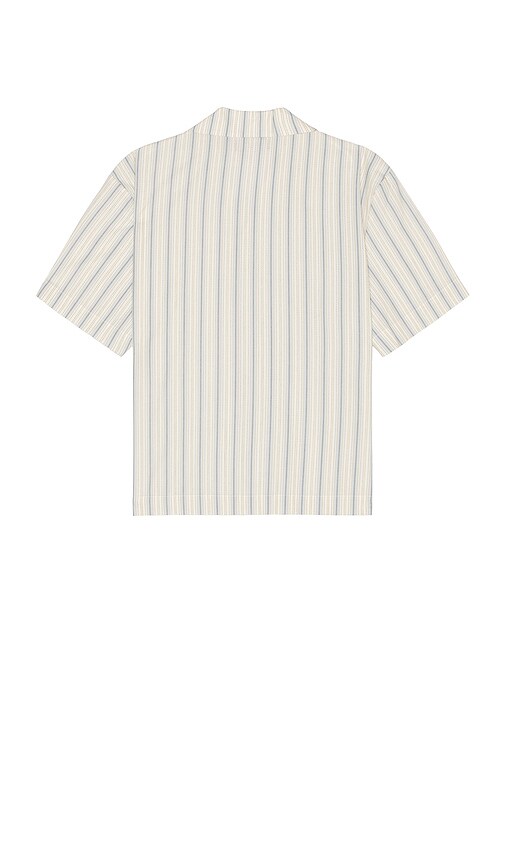 Shop Wao Textured Stripe Camp Shirt In Ivory