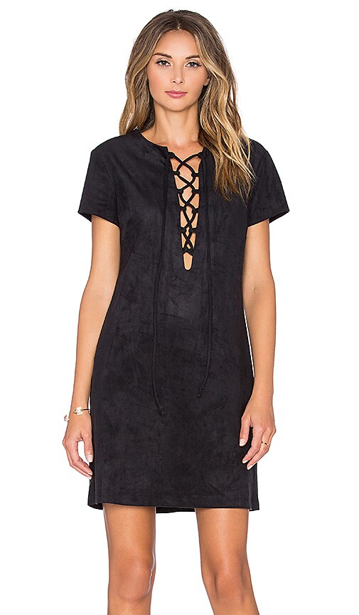 lace up suede dress