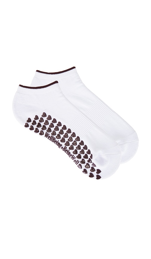 Ankle Grip Sock in White.