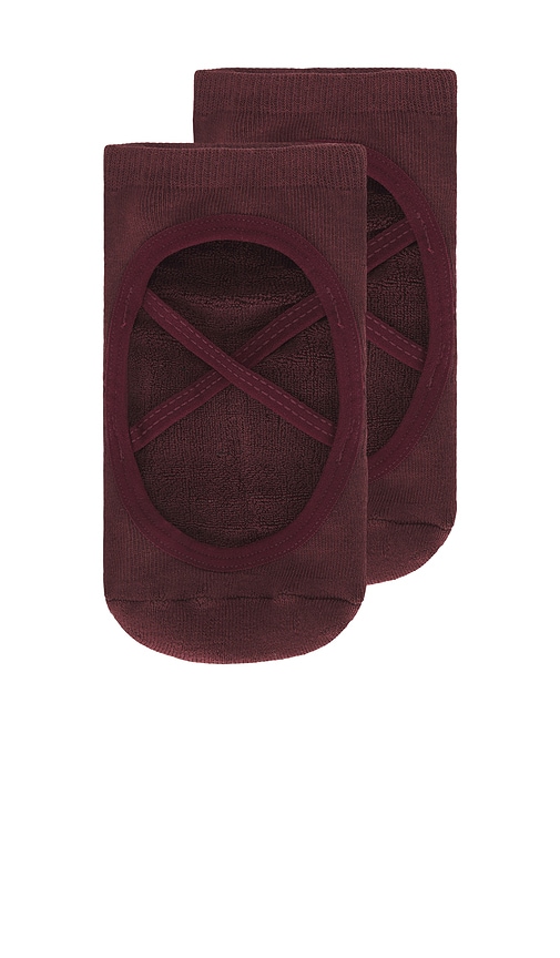 Wellbeing + Beingwell Ballet Ankle Grip Sock In Brown