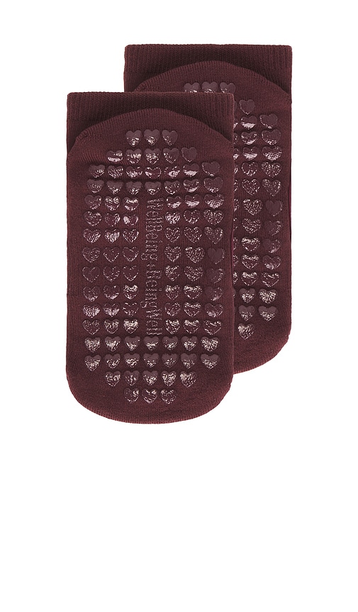 Wellbeing + Beingwell Ballet Ankle Grip Sock In Brown