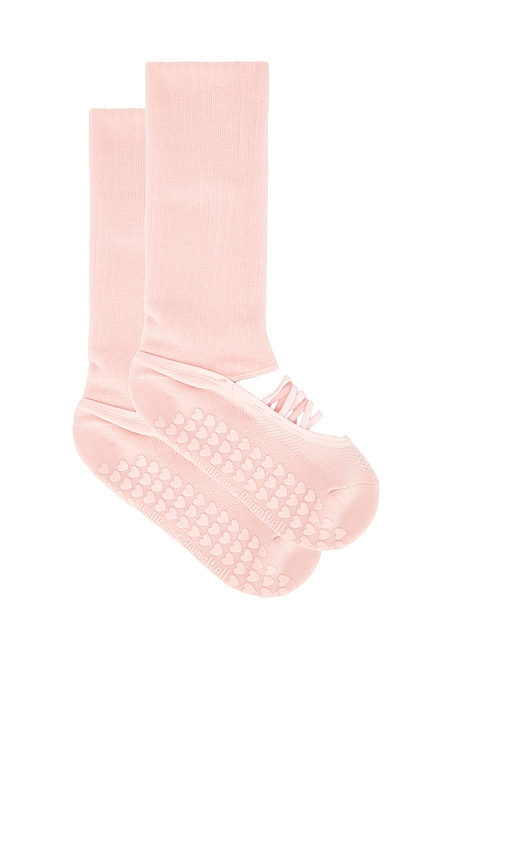 Wellbeing + Beingwell Scrunch Ballet Grip Sock In Pink