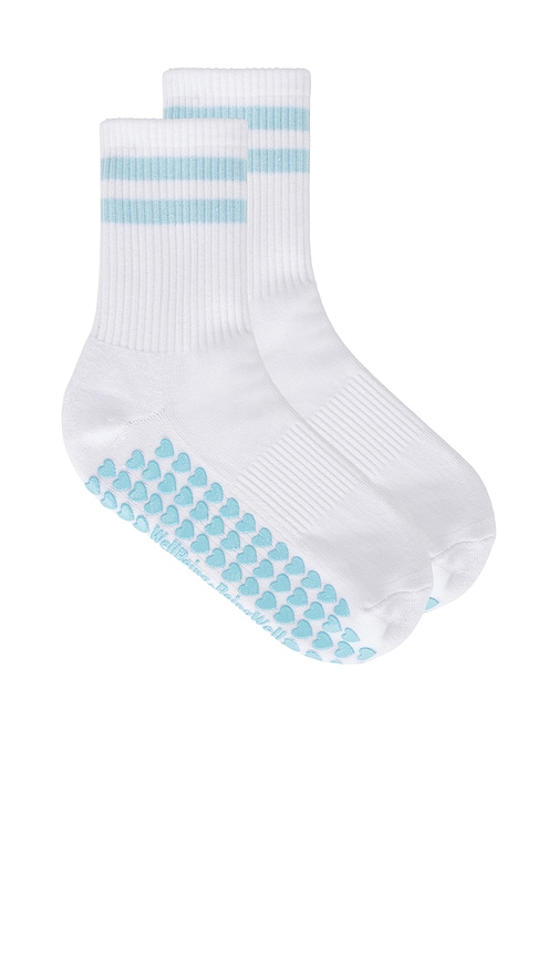 Wellbeing + Beingwell Striped Half Crew Grip Sock