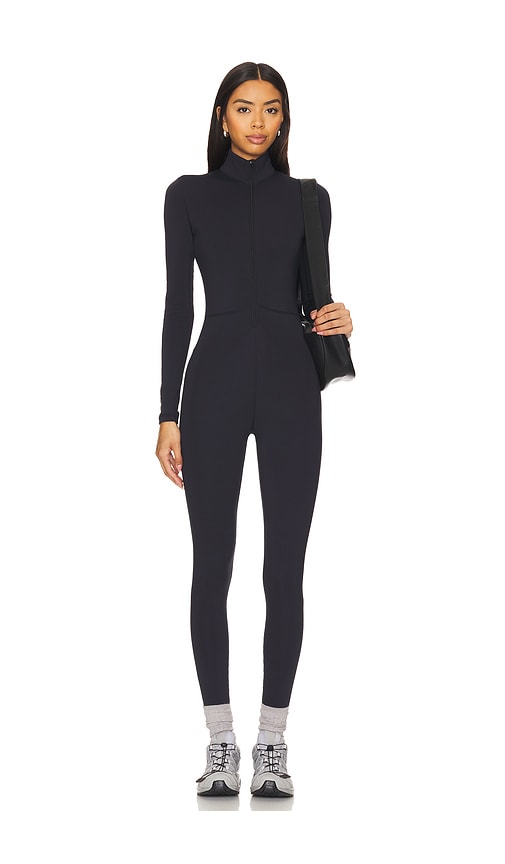 Wellbeing + Beingwell Warmwell Olivos Zip Up Jumpsuit In 블랙