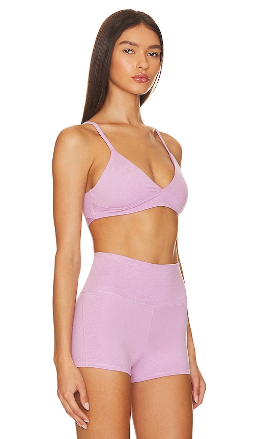 Shop Wellbeing + Beingwell Loungewell Marley Sports Bra In Violet Tulle Heather