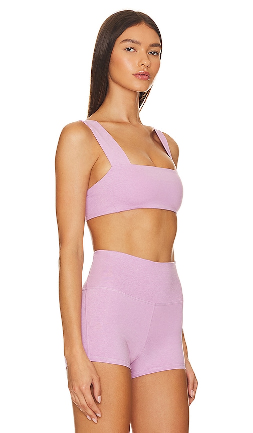 Shop Wellbeing + Beingwell Loungewell Calla Sports Bra In Violet Tulle Heather