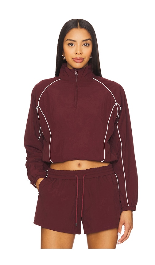 Wellbeing + Beingwell Tanner Half Zip Jacket In Burgundy