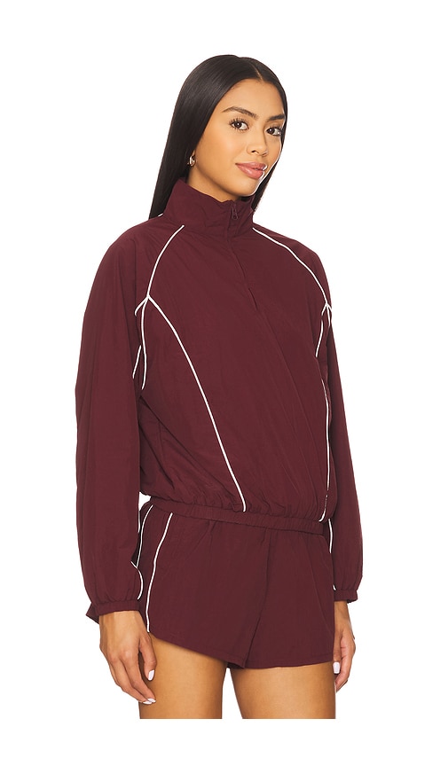 Wellbeing + Beingwell Tanner Half Zip Jacket In Burgundy