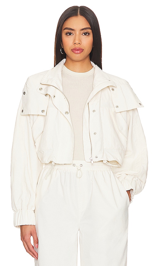 Shop Wellbeing + Beingwell Mariposa Hooded Jacket In Antique White