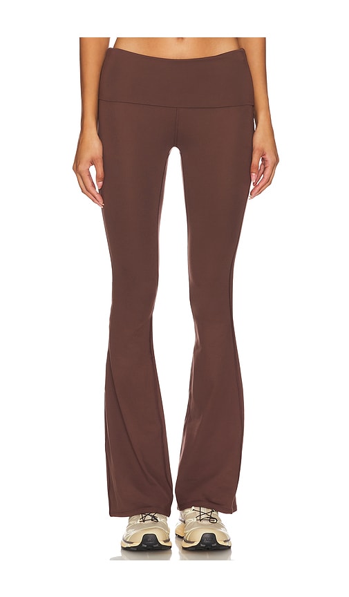 Shop Wellbeing + Beingwell Loungewell Light Hawley Foldover Pant In Brown