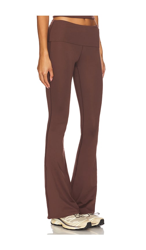 Shop Wellbeing + Beingwell Loungewell Light Hawley Foldover Pant In Brown