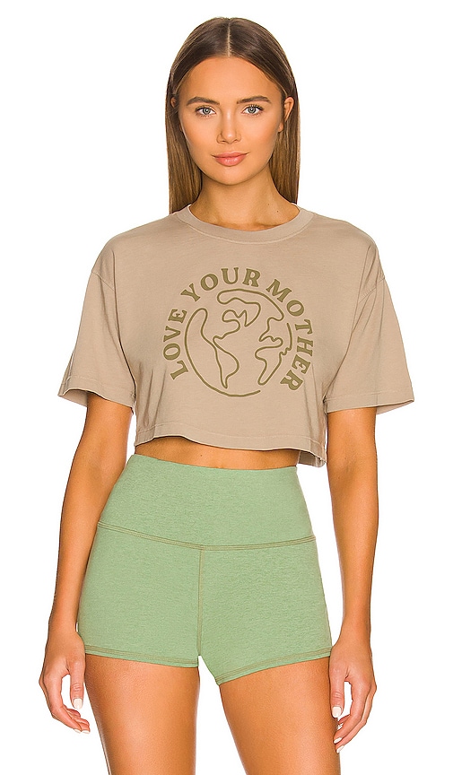 WellBeing + BeingWell Hazel Cropped Tee in Pepper Brown