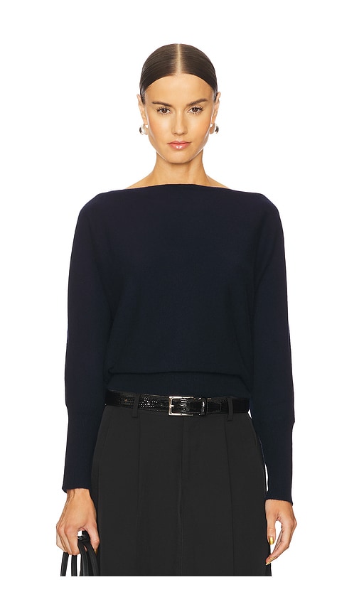 Shop W. Cashmere Mimi Off The Shoulder Sweater In 네이비