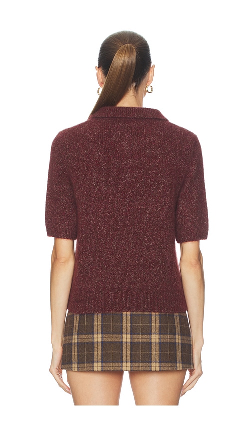  W. Cashmere Polo-kurzarmpullover Luna In Burgundy. Größe S. Also In Xs, M, L. 
