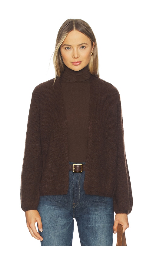 W. Cashmere Juniper Balloon-sleeve Open Cardigan