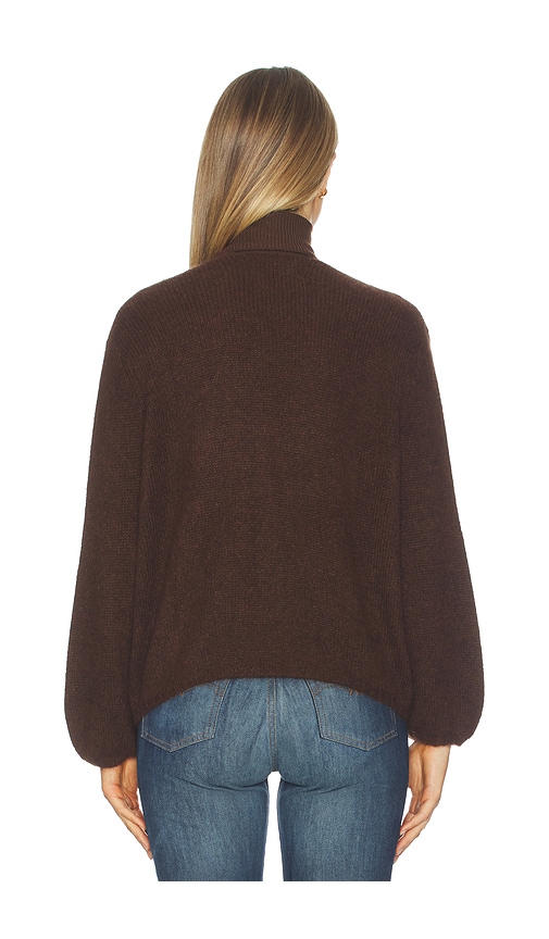 W. Cashmere Cárdigan Abierto Con Mangas Abullonadas Juniper En Color Chocolate Talla L  (también En M, S, Xs). 