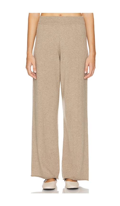 Shop W. Cashmere Laurie Wide Leg Sweatpants In Tan