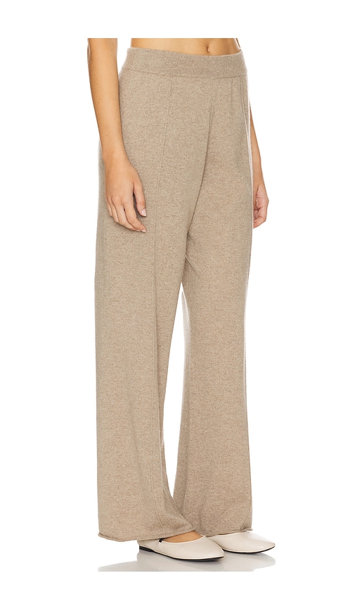 Shop W. Cashmere Laurie Wide Leg Sweatpants In Tan