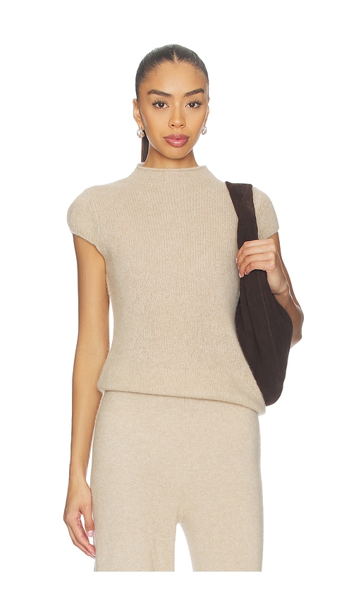 W. Cashmere Brigitte Mock Neck Short Sleeve