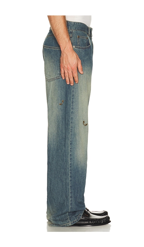 We11 Done Piercing Denim Jeans In Multi