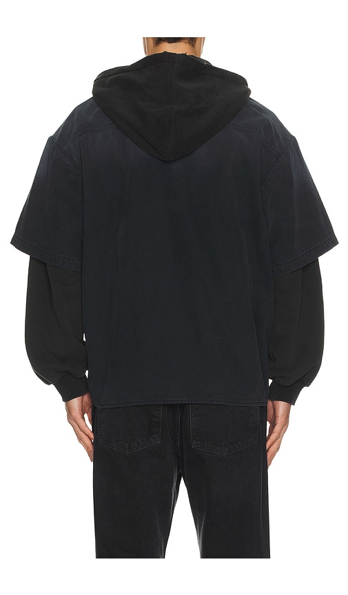 We11 Done Faded Layered Hoodie Jacket In Animal Print