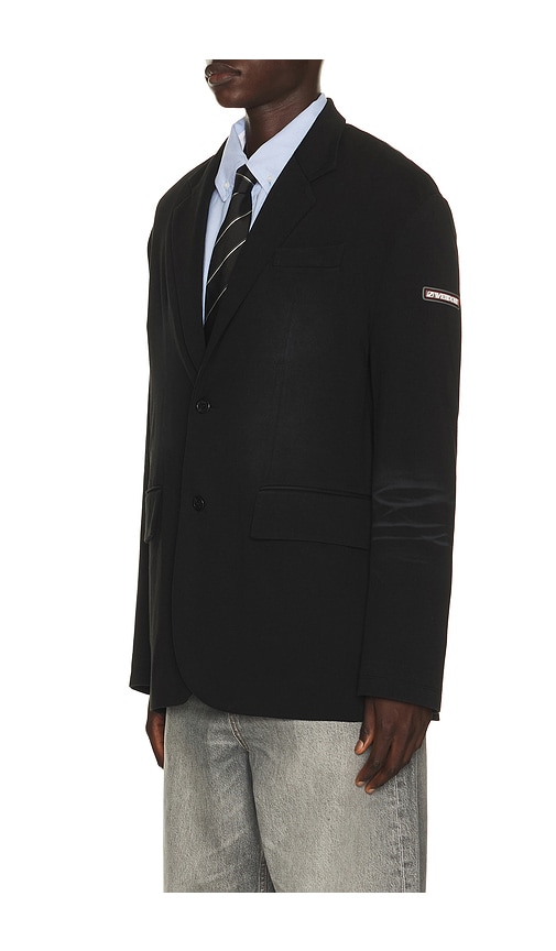 We11 Done Washed Jersey Blazer In Black