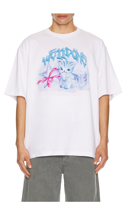 We11 Done Watercolor Monster T-shirt In White