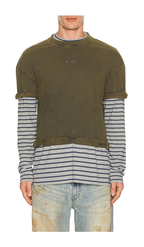 WE11DONE Layered Striped T-Shirt