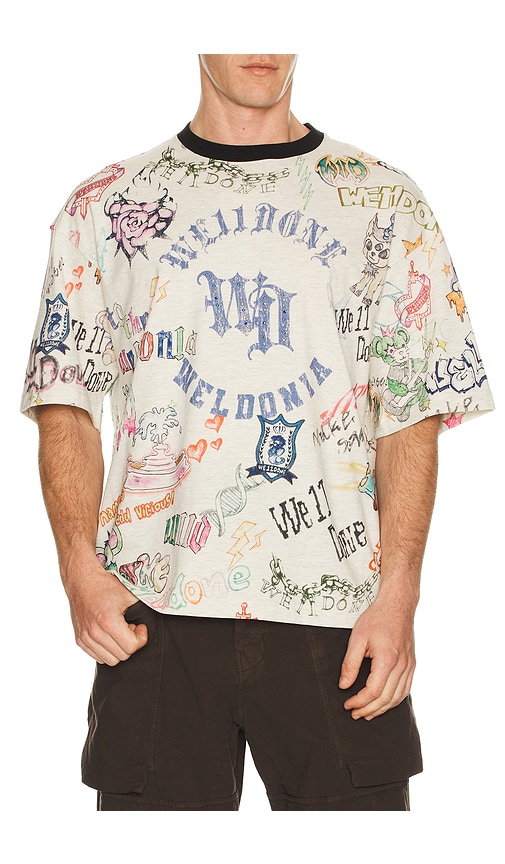 WE11DONE Doodle Printed T-Shirt