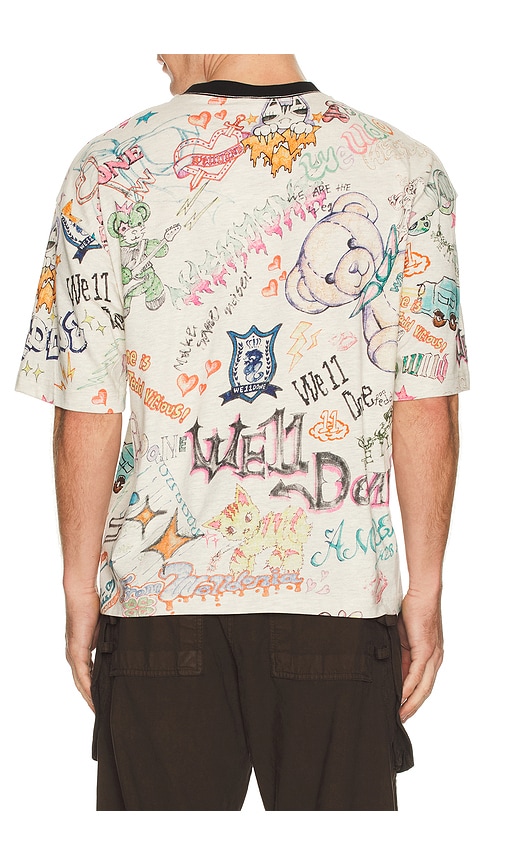 We11 Done Doodle Printed T-shirt In Multi