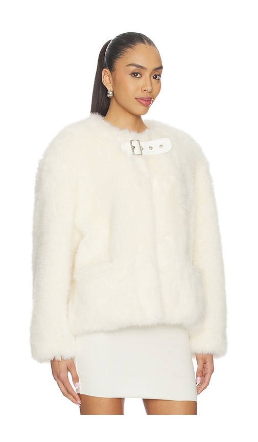  We11done Faux Fur Belt Jacket In Ivory. Size S. Also In Xs, M, L. 