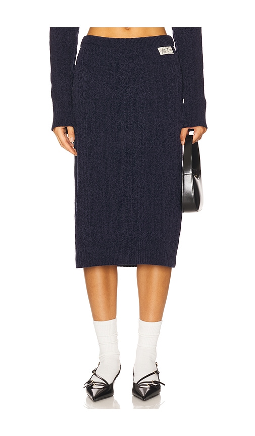 We11 Done Cable Midi Skirt In Blue