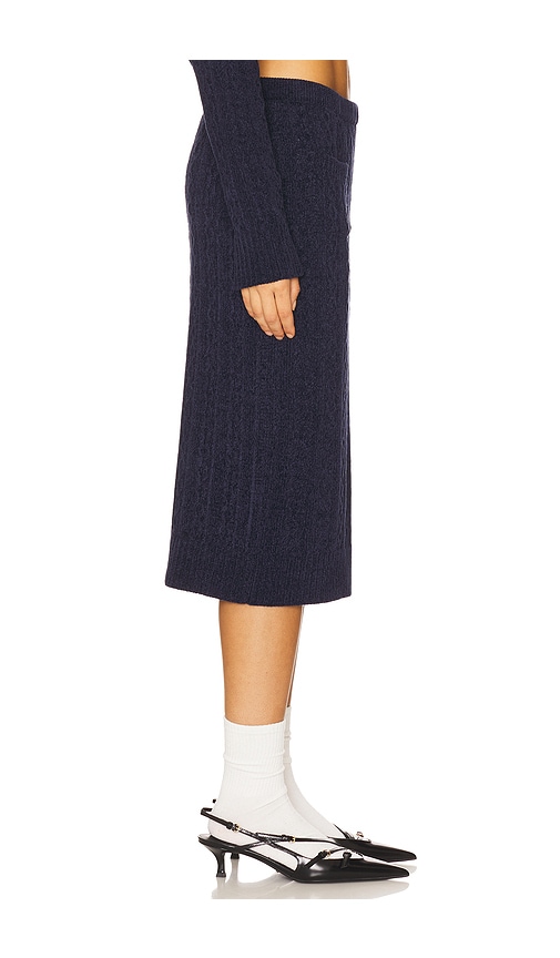 We11 Done Cable Midi Skirt In Blue
