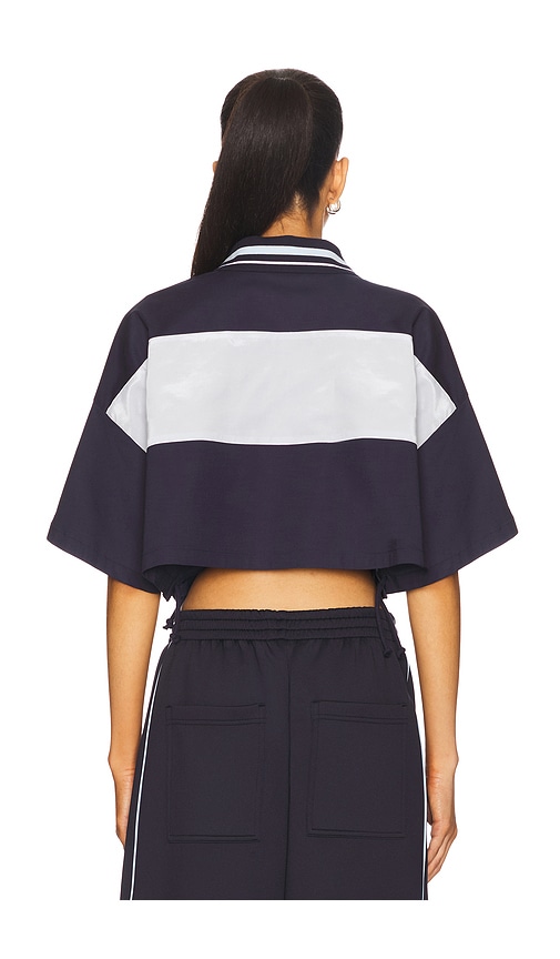  We11done Cropped Polo Top In Navy. Size S. Also In M, L. 