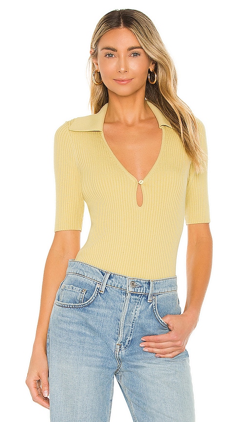 Weekend Stories Dane Knit Top in Green