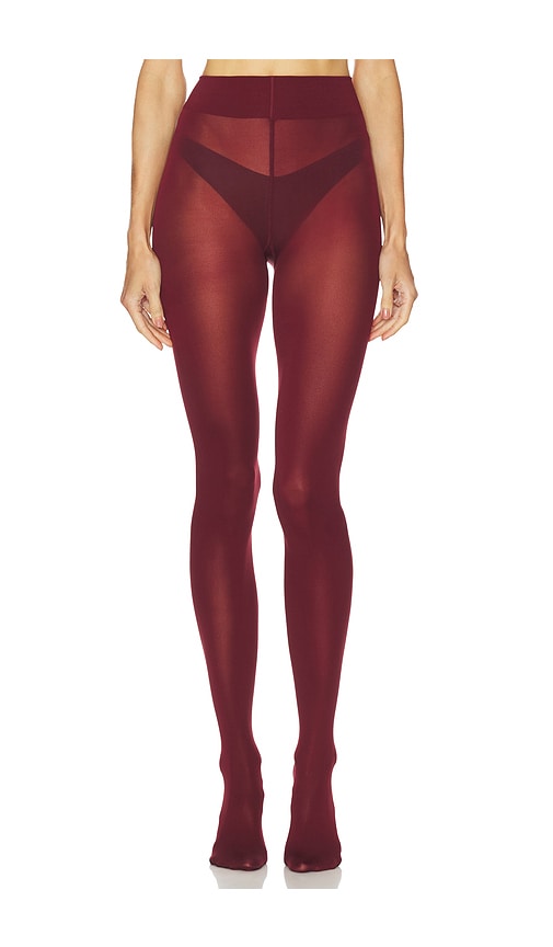 Wolford Velvet De Luxe 66 Tights In Burgundy