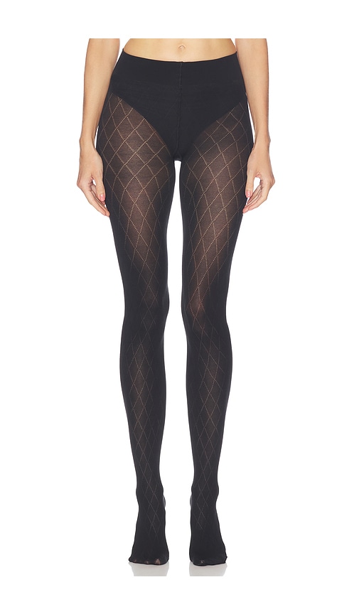 Wolford Cotton Diamond Tights In Black