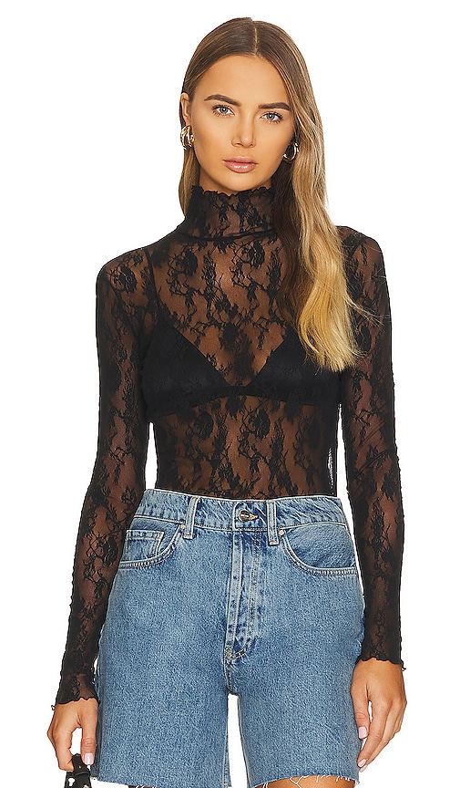 Wolford Floral Lace Top in Black | REVOLVE