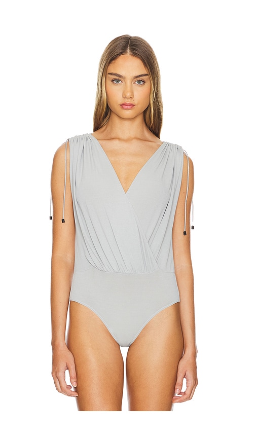 Shop Wolford Crepe Jersey Bodysuit In Grey