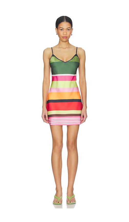 With Harper Lu Bias Mini Dress in Emerald Stripe | REVOLVE With Harper Lu Bias Mini Dress in Emerald Stripe | REVOLVE