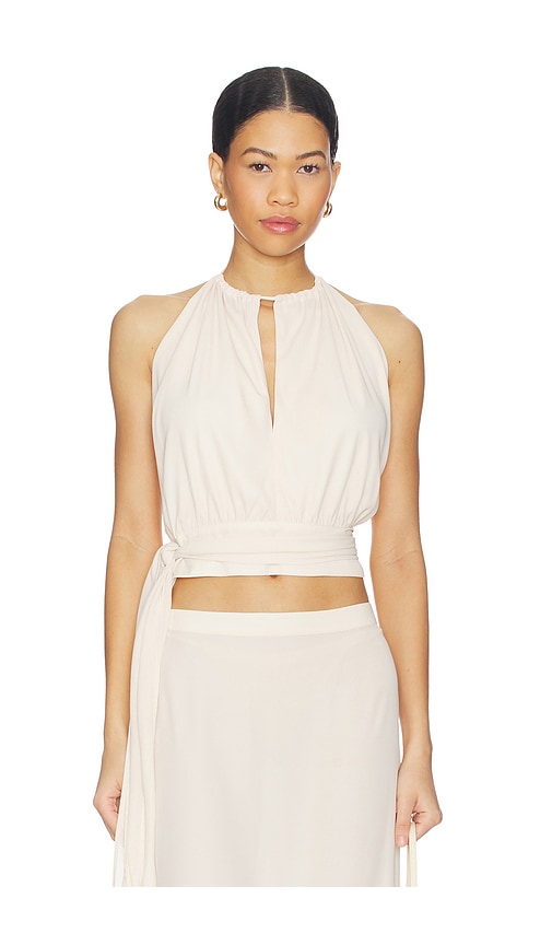 With Harper Lu Draped Halter Top