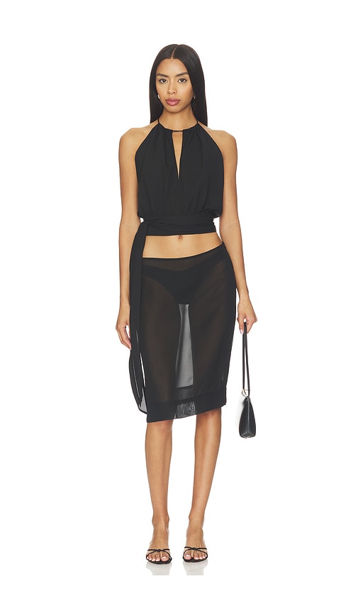 With Harper Lu Draped Halter Top