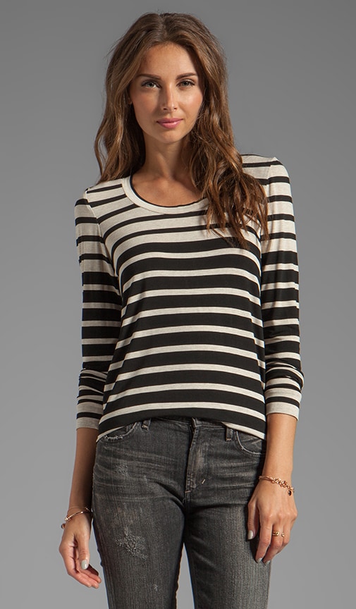 Engineered Stripe Rosewood Long Sleeve