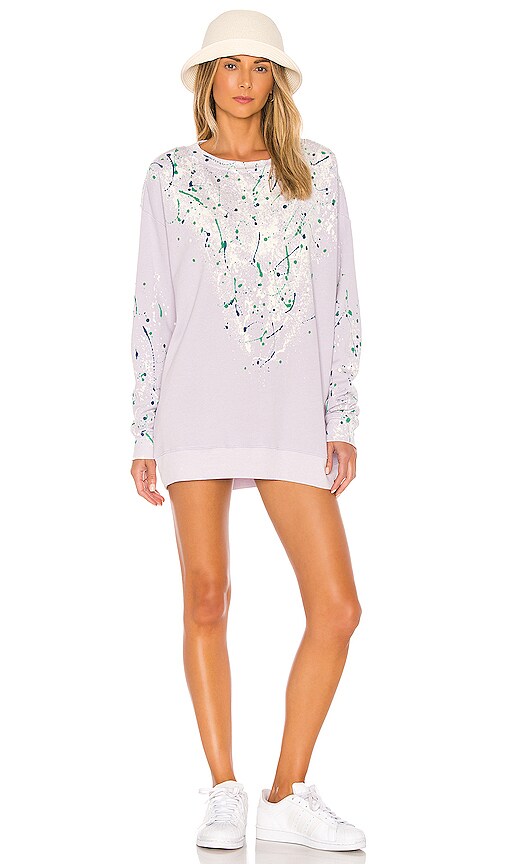 Bleach Dripped Roadtrip Sweatshirt Dress