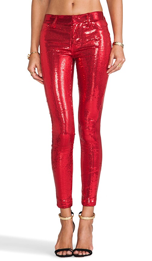 Raquel Mid Rise Sequin Skinny